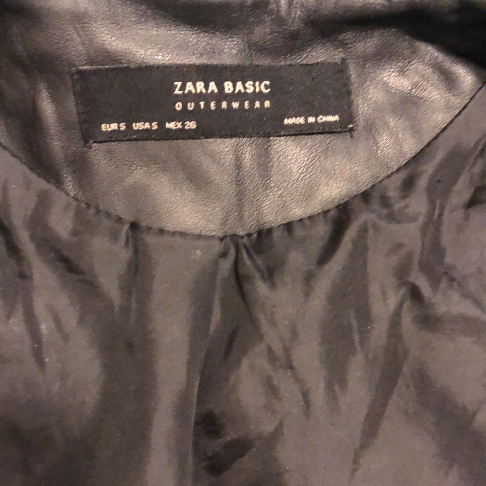 Zara Basic Leather Jacket - image 7